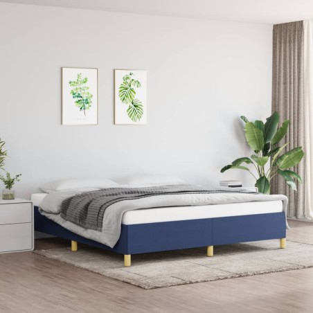 vidaXL Estructura de cama box spring tela azul 180x200 cm