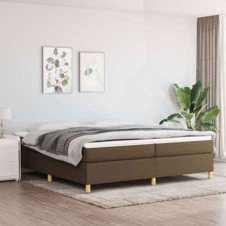vidaXL Estructura de cama box spring tela marrón oscuro 200x200 cm