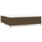 vidaXL Estructura de cama box spring tela marrón oscuro 200x200 cm