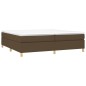 vidaXL Estructura de cama box spring tela marrón oscuro 200x200 cm
