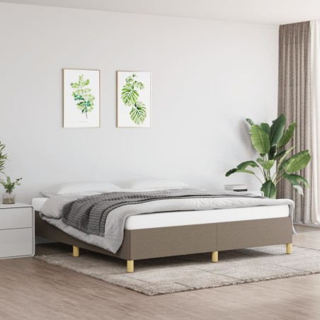 vidaXL Estructura de cama box spring tela gris taupe 180x200 cm