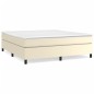 vidaXL Estructura de cama box spring cuero sintético crema 180x200 cm