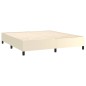 vidaXL Estructura de cama box spring cuero sintético crema 180x200 cm