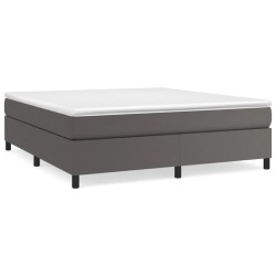 vidaXL Estructura de cama box spring cuero sintético gris 180x200 cm