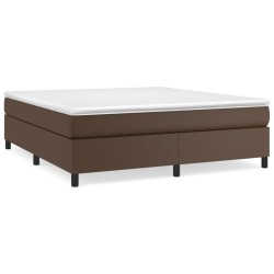 vidaXL Estructura de cama box spring cuero sintético marrón 160x200 cm