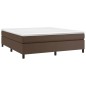 vidaXL Estructura de cama box spring cuero sintético marrón 160x200 cm vidaXL Estructura de cama box spring cuero sintético marrón 160x200 cm