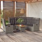 vidaXL Set de muebles de jardín 3 pzas y cojines ratán sintético gris vidaXL Set de muebles de jardín 3 pzas y cojines ratán sintético gris