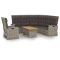 vidaXL Set de muebles de jardín 3 pzas y cojines ratán sintético gris vidaXL Set de muebles de jardín 3 pzas y cojines ratán sintético gris