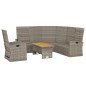 vidaXL Set de muebles de jardín 3 pzas y cojines ratán sintético gris vidaXL Set de muebles de jardín 3 pzas y cojines ratán sintético gris