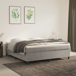 vidaXL Estructura de cama box spring terciopelo gris claro 180x200 cm