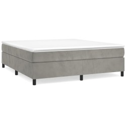 vidaXL Estructura de cama box spring terciopelo gris claro 180x200 cm