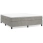 vidaXL Estructura de cama box spring terciopelo gris claro 180x200 cm