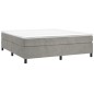 vidaXL Estructura de cama box spring terciopelo gris claro 180x200 cm