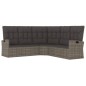 vidaXL Set de muebles de jardín 3 pzas y cojines ratán sintético gris vidaXL Set de muebles de jardín 3 pzas y cojines ratán sintético gris