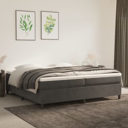 vidaXL Estructura de cama box spring terciopelo gris oscuro 200x200 cm