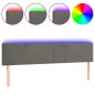 vidaXL Cabecero con LED de terciopelo gris oscuro 200x5x78/88 cm