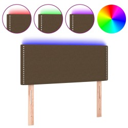 vidaXL Cabecero con LED de tela marrón oscuro 80x5x78/88 cm
