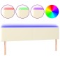 vidaXL Cabecero con LED cuero sintético color crema 200x5x78/88 cm vidaXL Cabecero con LED cuero sintético color crema 200x5x78/88 cm