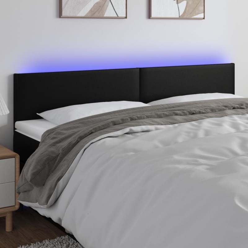 vidaXL Cabecero con LED cuero sintético negro 160x5x78/88 cm vidaXL Cabecero con LED cuero sintético negro 160x5x78/88 cm