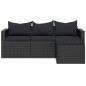 vidaXL Conjunto de muebles de jardín ratán sintético negro vidaXL Conjunto de muebles de jardín ratán sintético negro