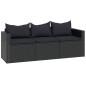 vidaXL Conjunto de muebles de jardín ratán sintético negro vidaXL Conjunto de muebles de jardín ratán sintético negro