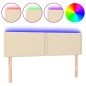 vidaXL Cabecero con LED de tela color crema 144x5x78/88 cm vidaXL Cabecero con LED de tela color crema 144x5x78/88 cm