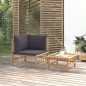 vidaXL Set de muebles de jardín 2 piezas bambú con cojines gris oscuro vidaXL Set de muebles de jardín 2 piezas bambú con cojines gris oscuro