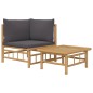 vidaXL Set de muebles de jardín 2 piezas bambú con cojines gris oscuro vidaXL Set de muebles de jardín 2 piezas bambú con cojines gris oscuro