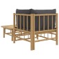 vidaXL Set de muebles de jardín 2 piezas bambú con cojines gris oscuro vidaXL Set de muebles de jardín 2 piezas bambú con cojines gris oscuro