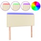 vidaXL Cabecero con LED cuero sintético color crema 100x5x78/88 cm vidaXL Cabecero con LED cuero sintético color crema 100x5x78/88 cm