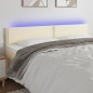vidaXL Cabecero con LED cuero sintético color crema 160x5x78/88 cm vidaXL Cabecero con LED cuero sintético color crema 160x5x78/88 cm