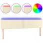 vidaXL Cabecero con LED cuero sintético color crema 160x5x78/88 cm vidaXL Cabecero con LED cuero sintético color crema 160x5x78/88 cm