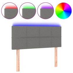 vidaXL Cabecero con LED de tela gris oscuro 80x5x78/88 cm