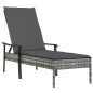 vidaXL Tumbonas 2 unidades con mesa y cojines ratán sintético gris vidaXL Tumbonas 2 unidades con mesa y cojines ratán sintético gris