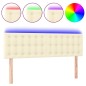 vidaXL Cabecero con LED cuero sintético color crema 144x5x78/88 cm vidaXL Cabecero con LED cuero sintético color crema 144x5x78/88 cm