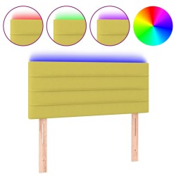 vidaXL Cabecero con LED de tela verde 80x5x78/88 cm