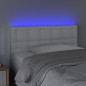 vidaXL Cabecero con LED cuero sintético blanco 100x5x78/88 cm