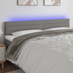 vidaXL Cabecero con LED de tela gris oscuro 160x5x78/88 cm