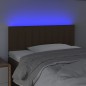 vidaXL Cabecero con LED de tela marrón oscuro 90x5x78/88 cm