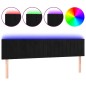 vidaXL Cabecero con LED de terciopelo negro 200x5x78/88 cm
