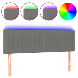 vidaXL Cabecero con LED de tela gris oscuro 144x5x78/88 cm