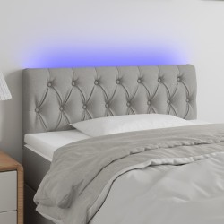 vidaXL Cabecero con LED de tela gris claro 90x7x78/88 cm