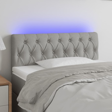 vidaXL Cabecero con LED de tela gris claro 90x7x78/88 cm