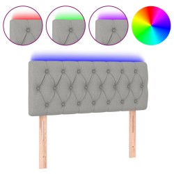 vidaXL Cabecero con LED de tela gris claro 90x7x78/88 cm