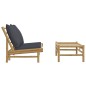 vidaXL Set de muebles de jardín 2 piezas bambú con cojines gris oscuro vidaXL Set de muebles de jardín 2 piezas bambú con cojines gris oscuro