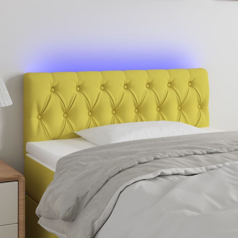 vidaXL Cabecero con LED de tela verde 100x7x78/88 cm vidaXL Cabecero con LED de tela verde 100x7x78/88 cm