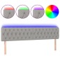 vidaXL Cabecero con LED de tela gris claro 200x7x78/88 cm vidaXL Cabecero con LED de tela gris claro 200x7x78/88 cm