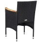 vidaXL Juego de comedor de jardín de 5 piezas negro vidaXL Juego de comedor de jardín de 5 piezas negro