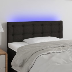 vidaXL Cabecero con LED de tela negro 80x5x78/88 cm