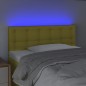 vidaXL Cabecero con LED de tela verde 100x5x78/88 cm